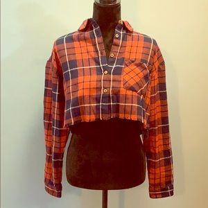 flannel crop top